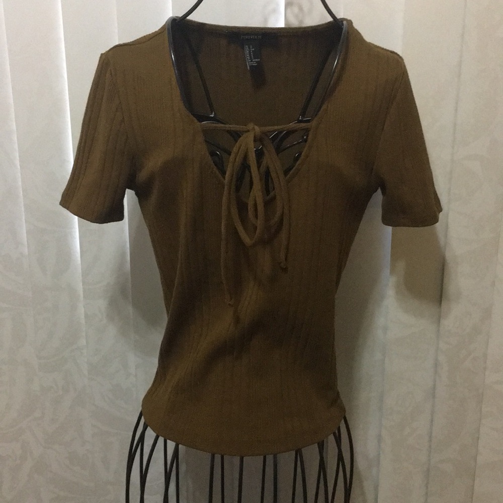 Dark brown Forever 21 fitted top